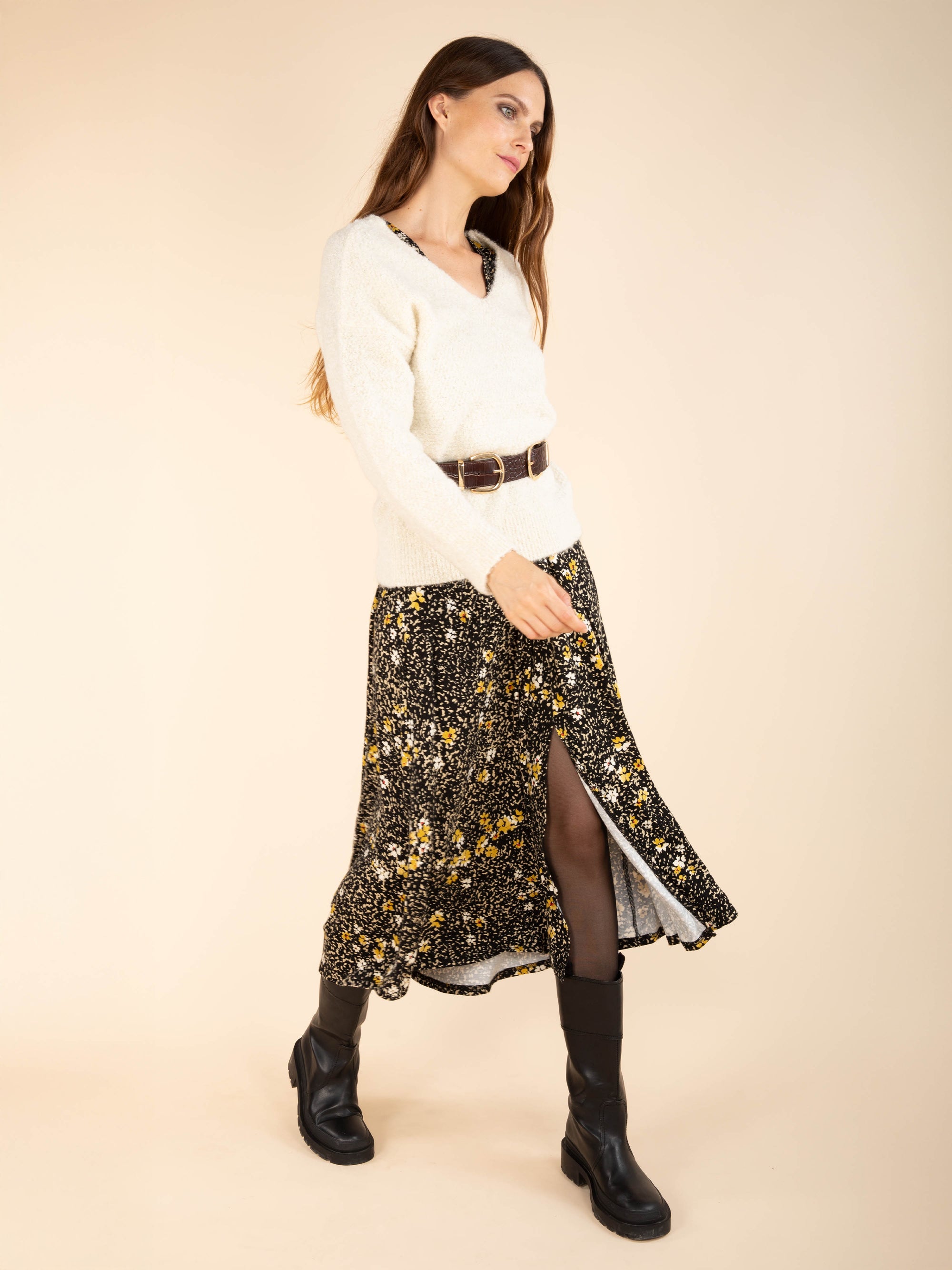 Long Printed Jersey Dress