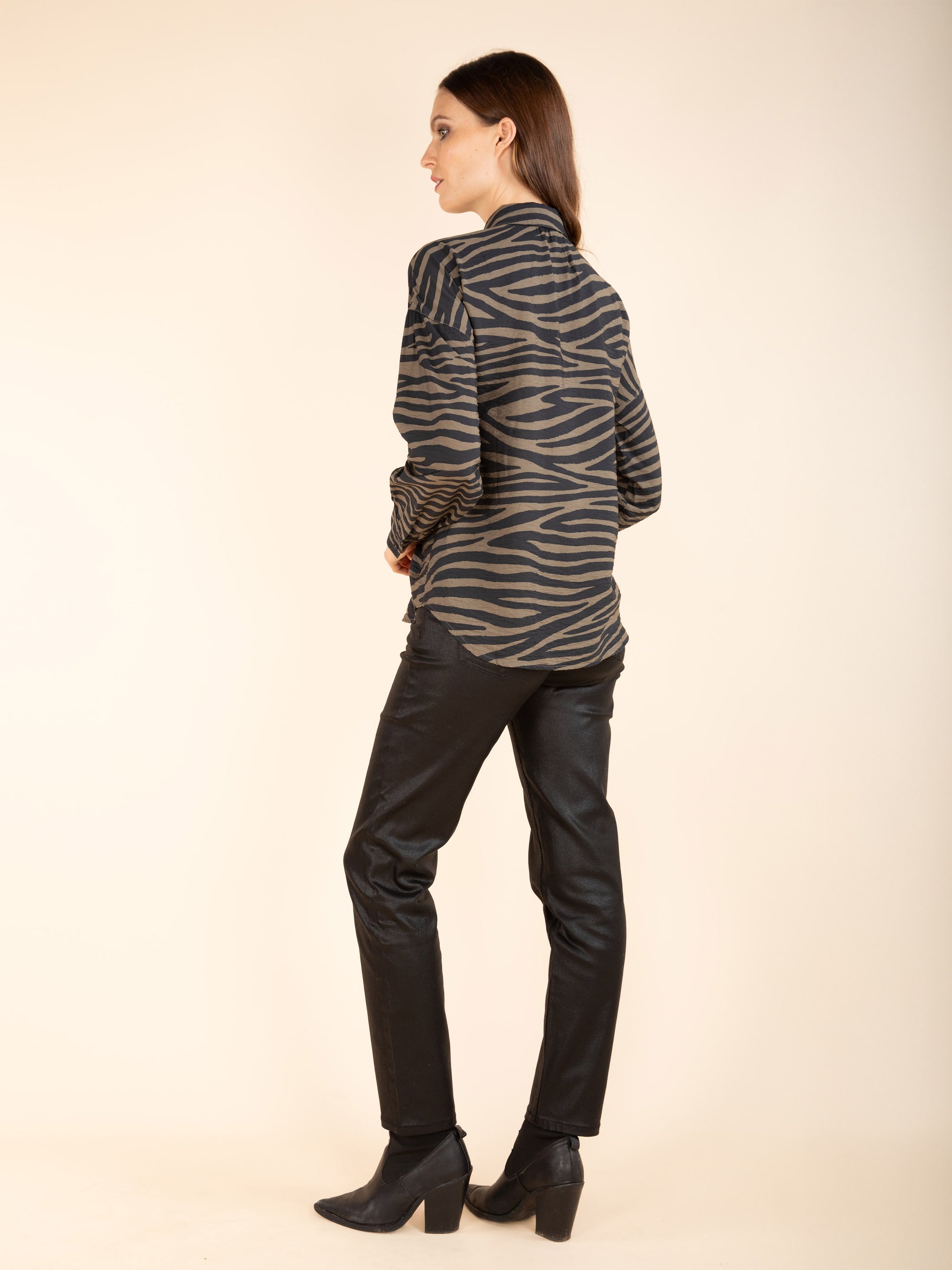 Zebra Print Shirt in Navy
