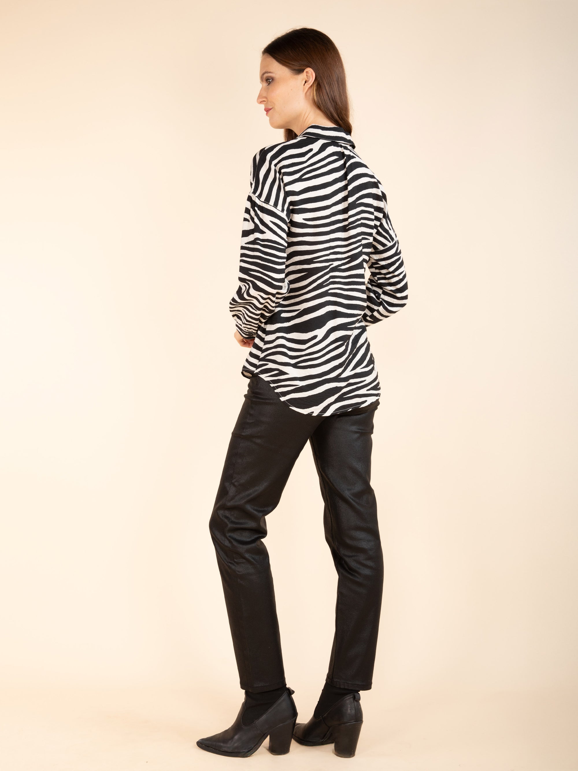 Zebra Print Shirt Black