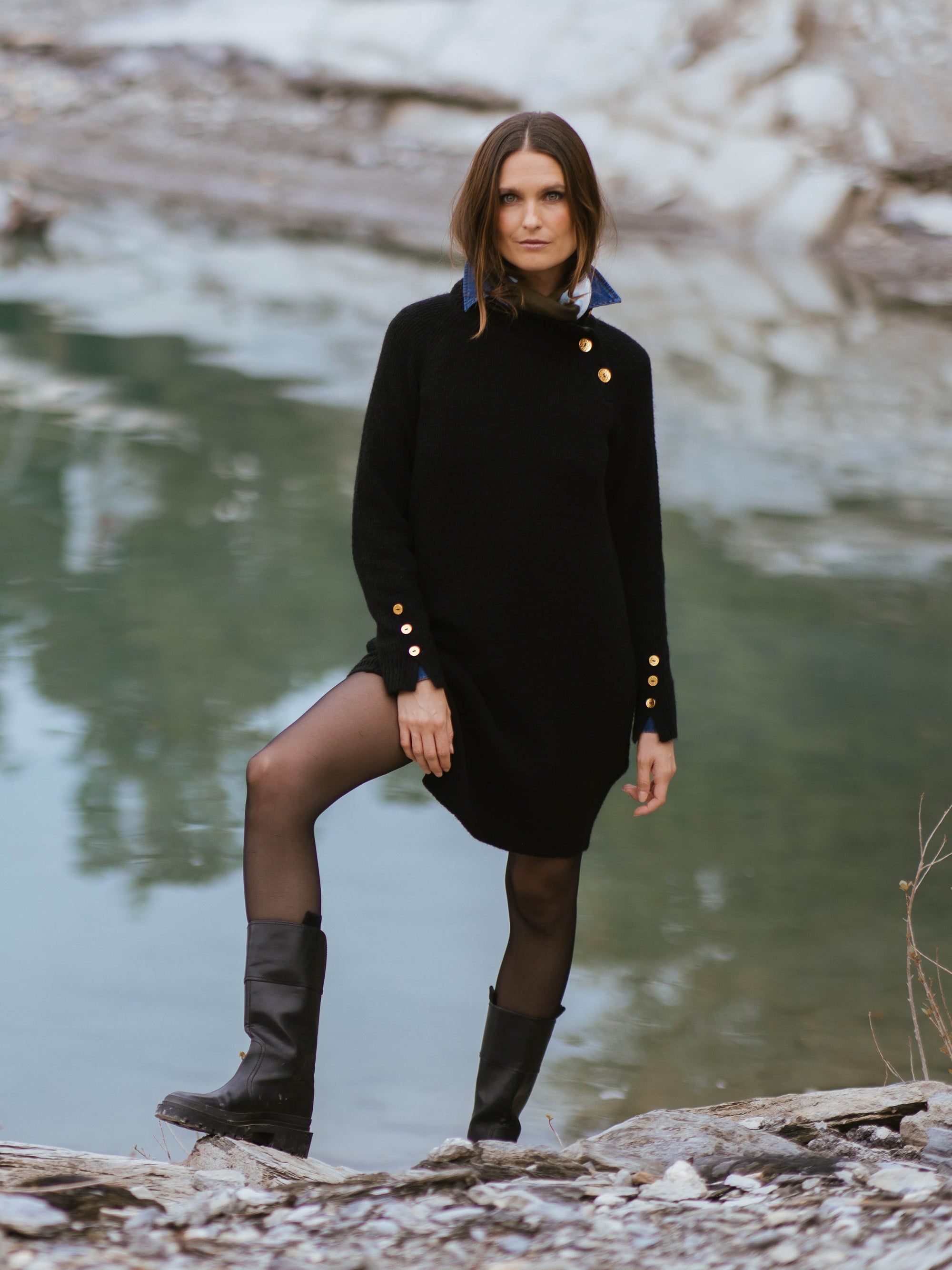 Buttoned Jumper Dress