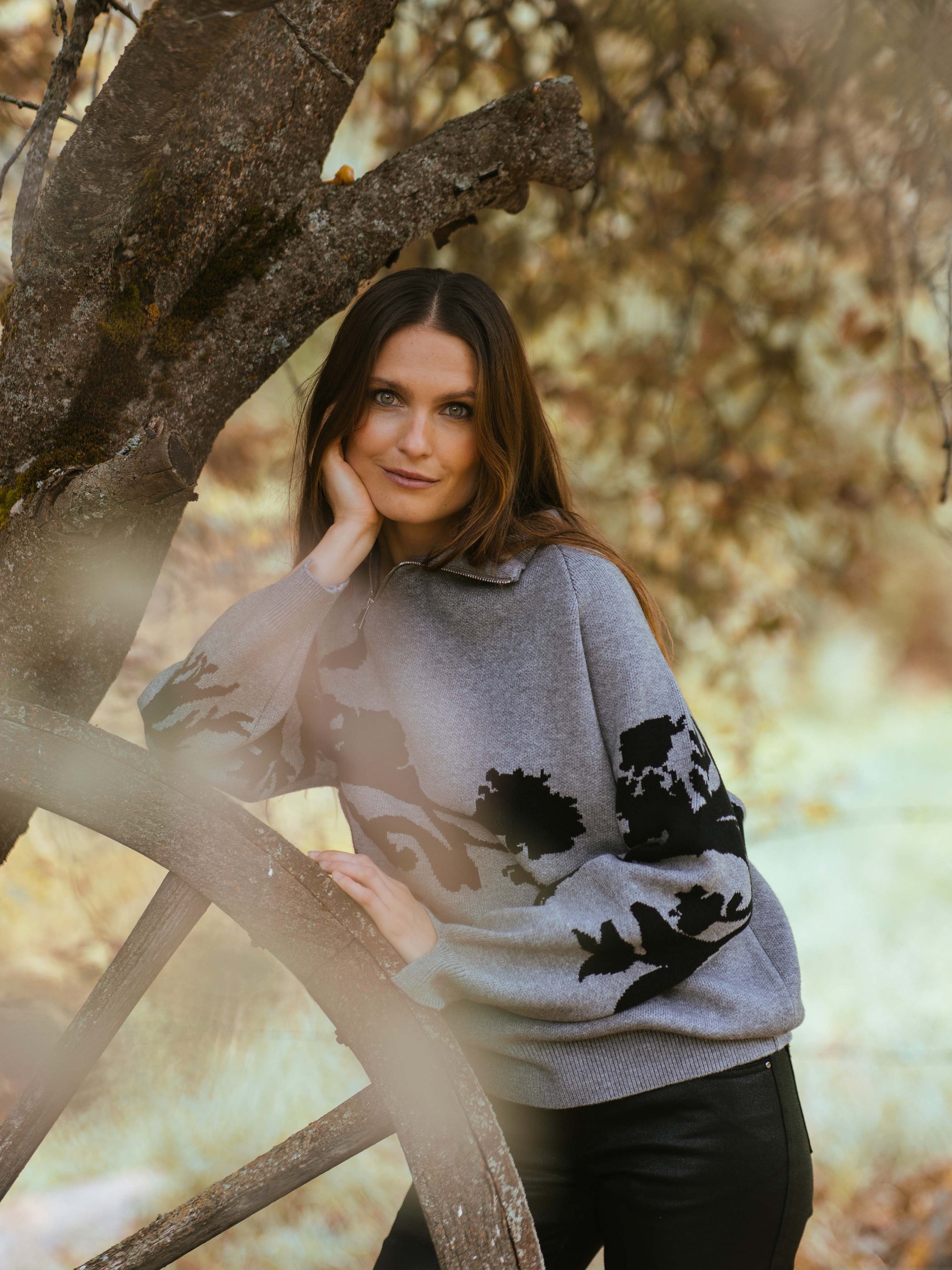 High-Neck Zip-Up Jumper
