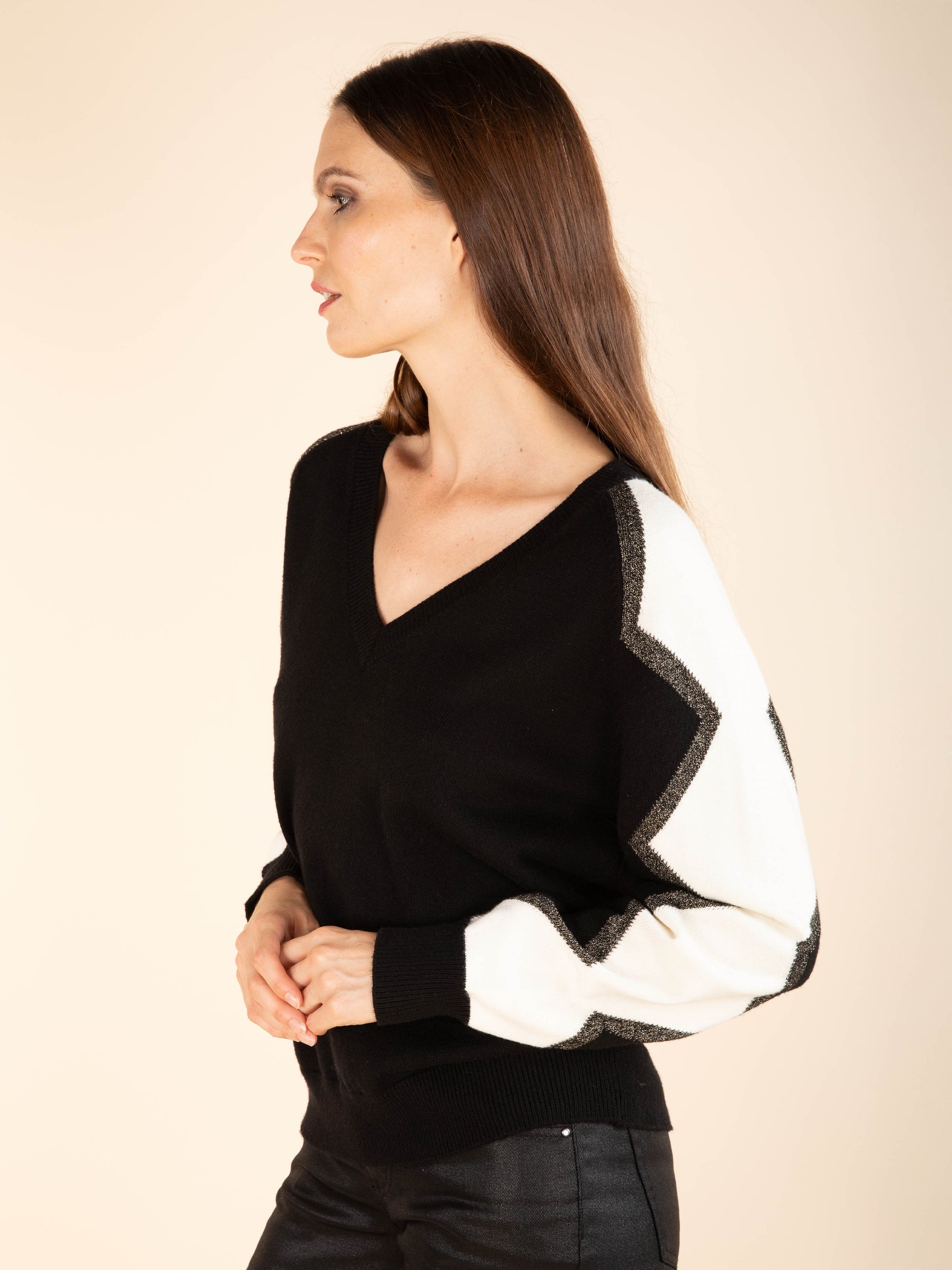 Two-Tone Graphic Jumper