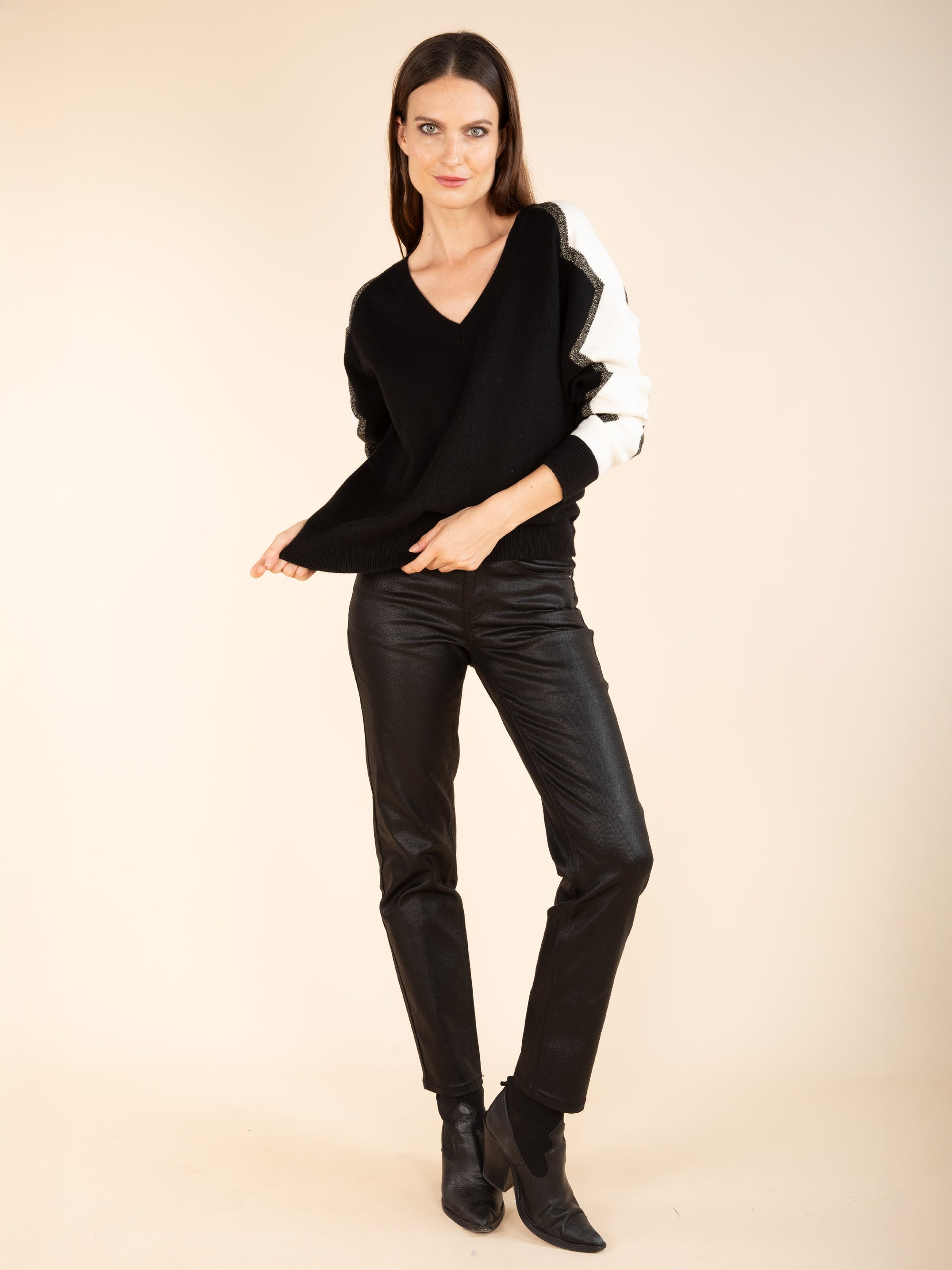 Two-Tone Graphic Jumper
