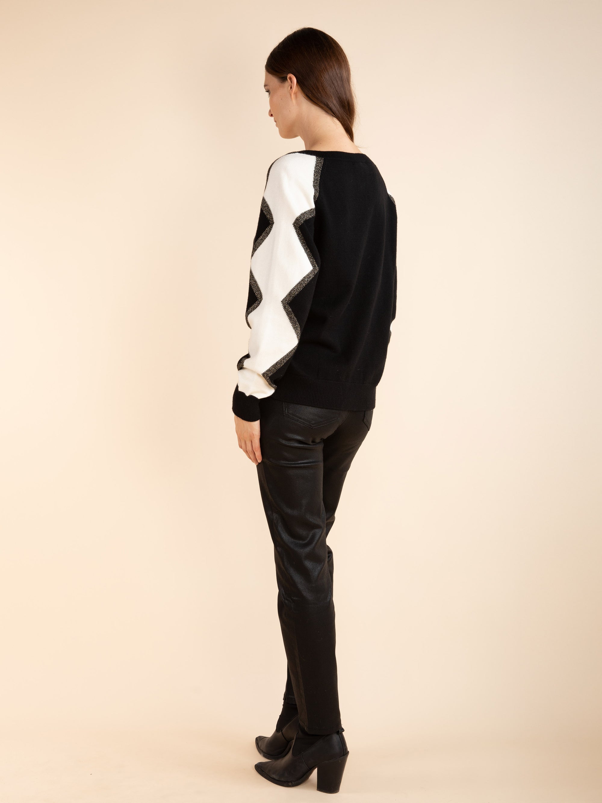 Two-Tone Graphic Jumper