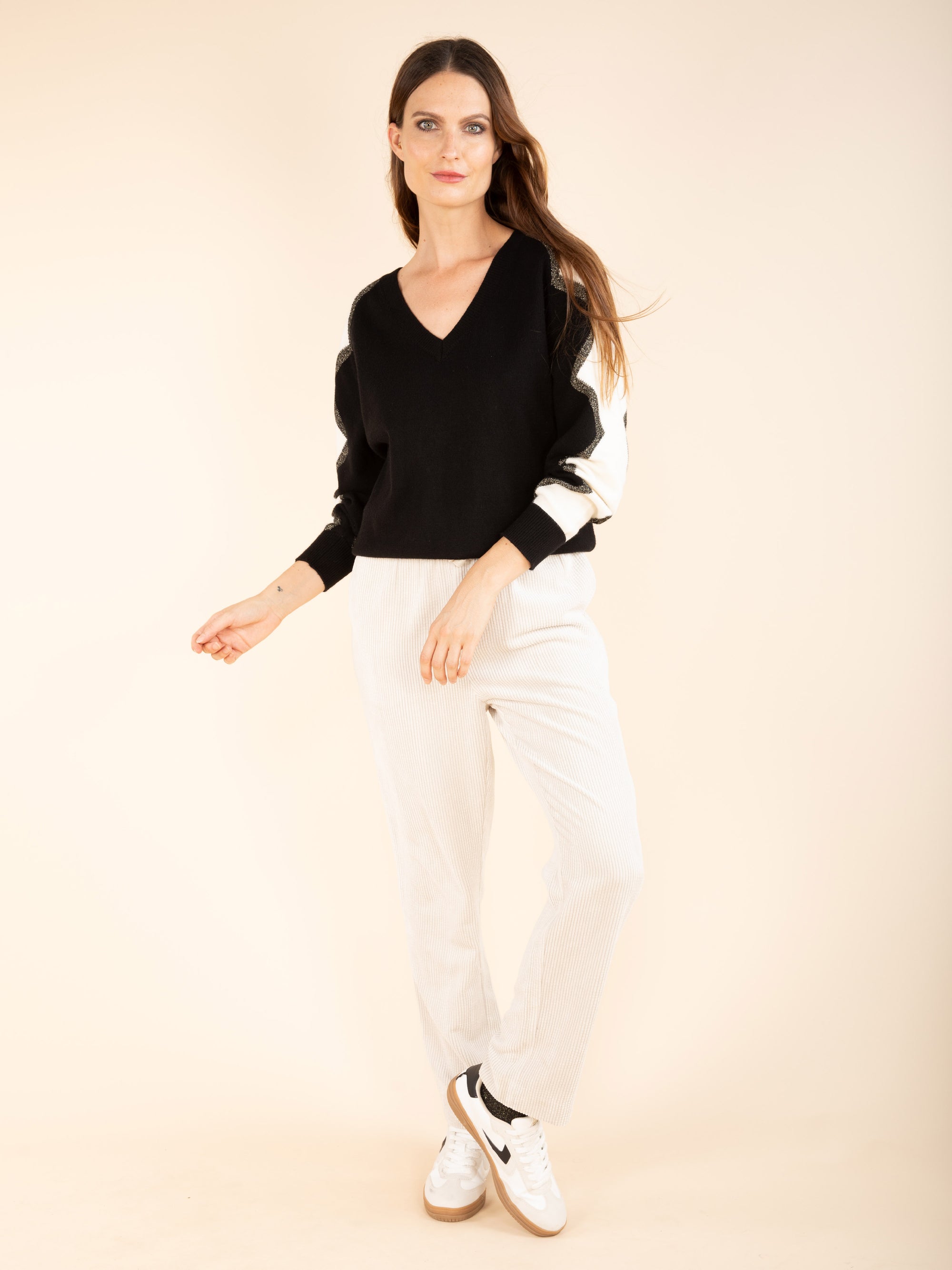 Two-Tone Graphic Jumper