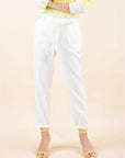 Belted loose Trousers in White or Lemon Yellow