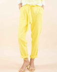 Belted loose Trousers in White or Lemon Yellow
