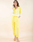 Belted loose Trousers in White or Lemon Yellow