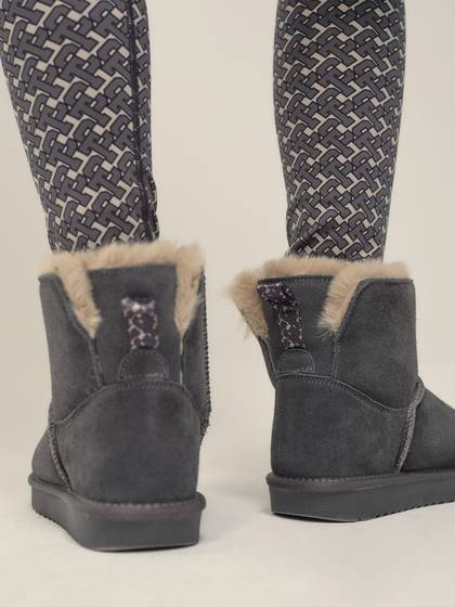 Fur Lined Boots in Anthracite