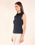 LOUISE Shirt Collar Tank Top in Indian Ink