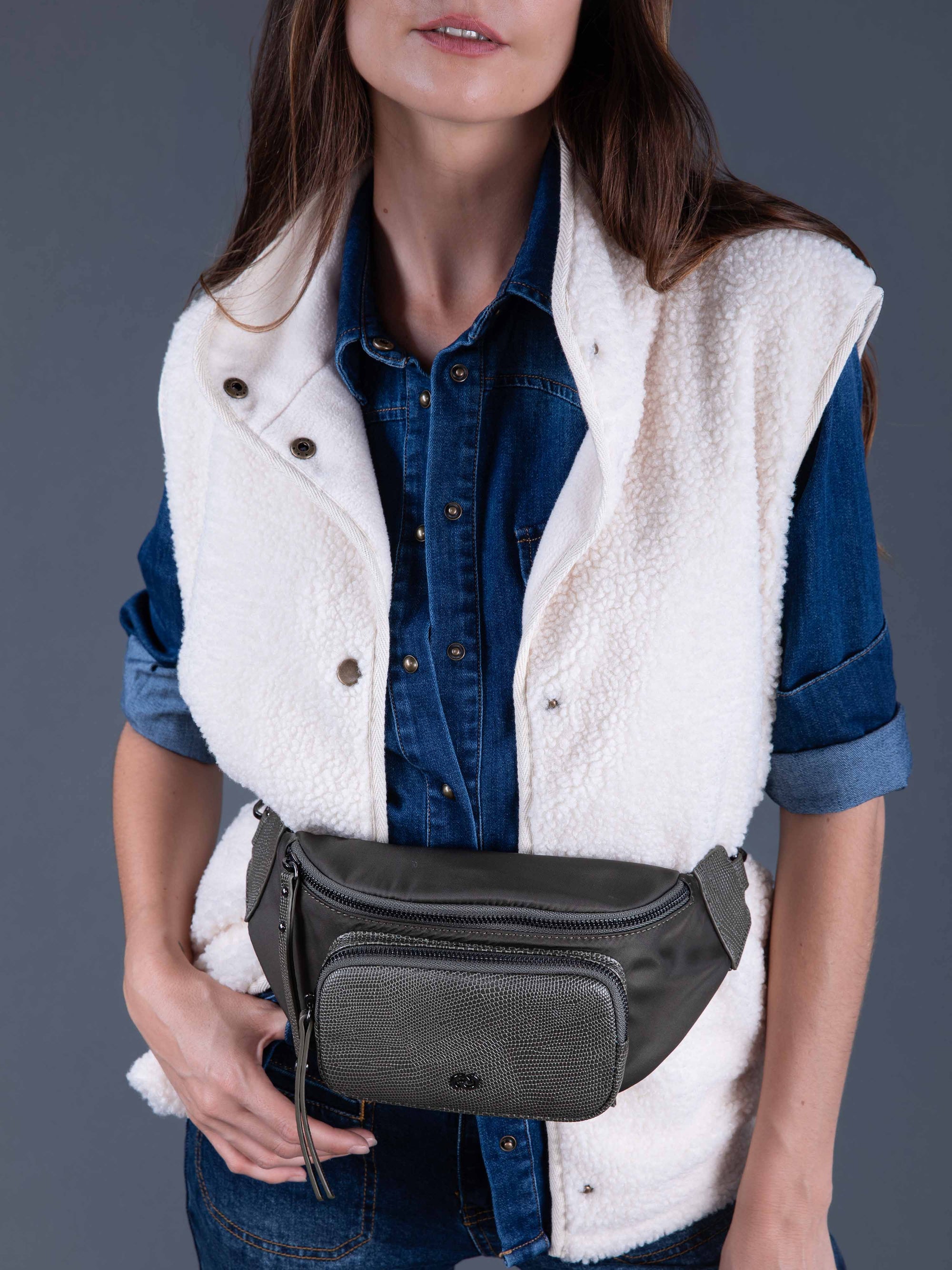 MARCEL Crocodile Effect Belt Bag