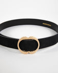 Andrea Double Buckle Belt in Black Size T2