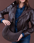LUCIEN Half Moon Bag in Brown
