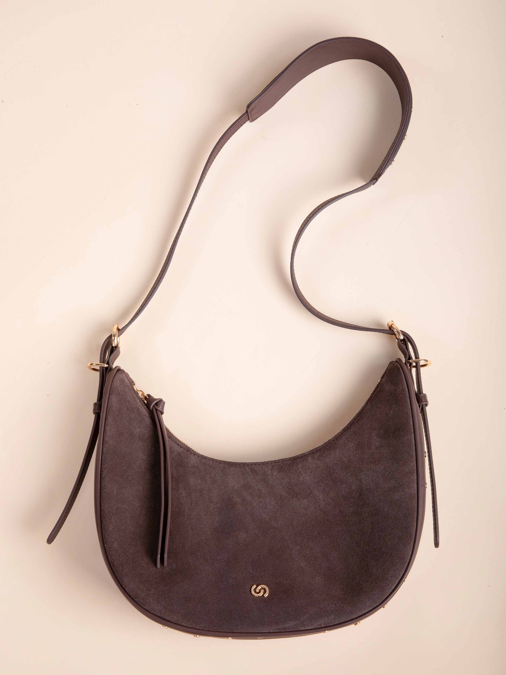 LUCIEN Half Moon Bag in Brown