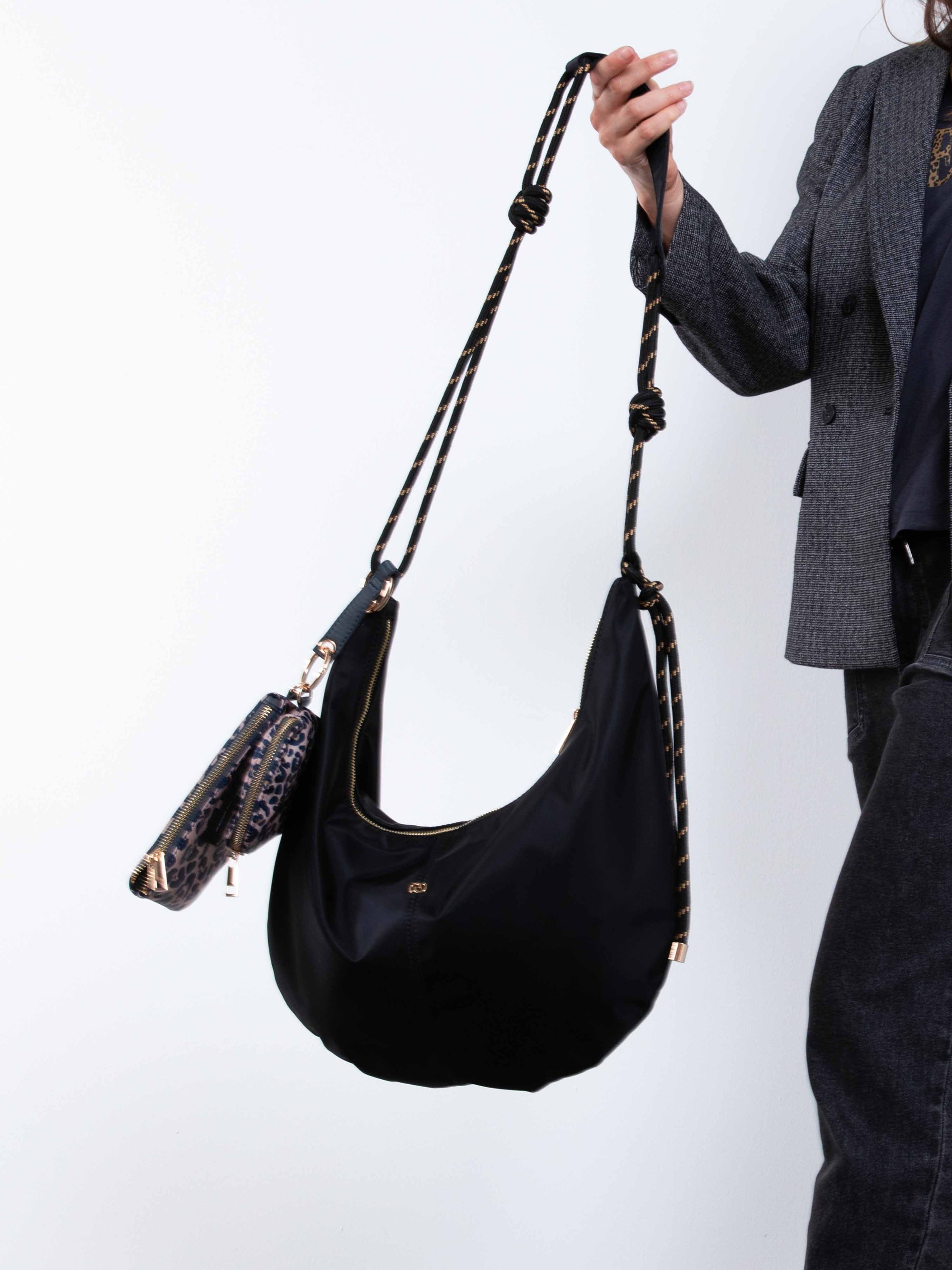 Large Half Moon Bag in Black