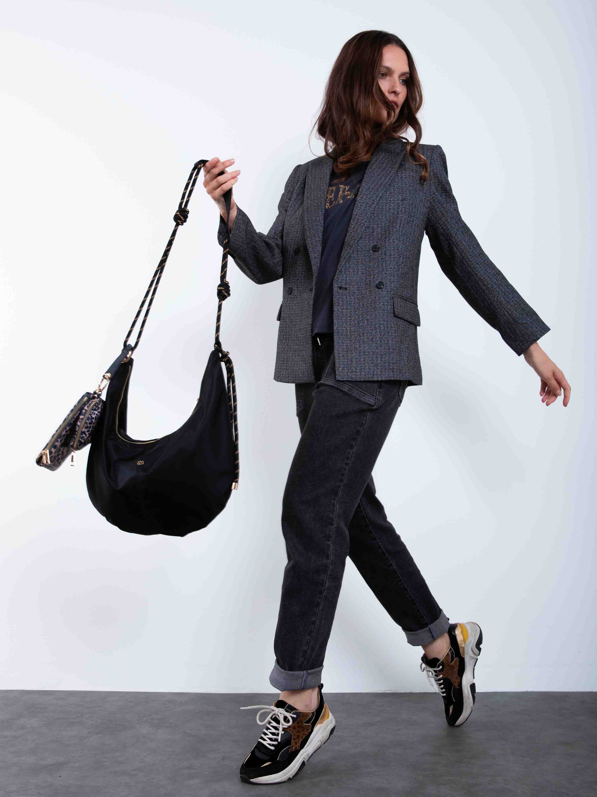Large Half Moon Bag in Black