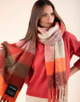 Checked Scarf in Bordeaux
