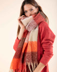 Checked Scarf in Bordeaux