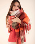 Checked Scarf in Bordeaux