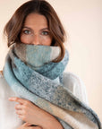Checked Scarf in Turquoise