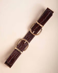 MAEL - Crocodile Effect Belt in Cognac Brown