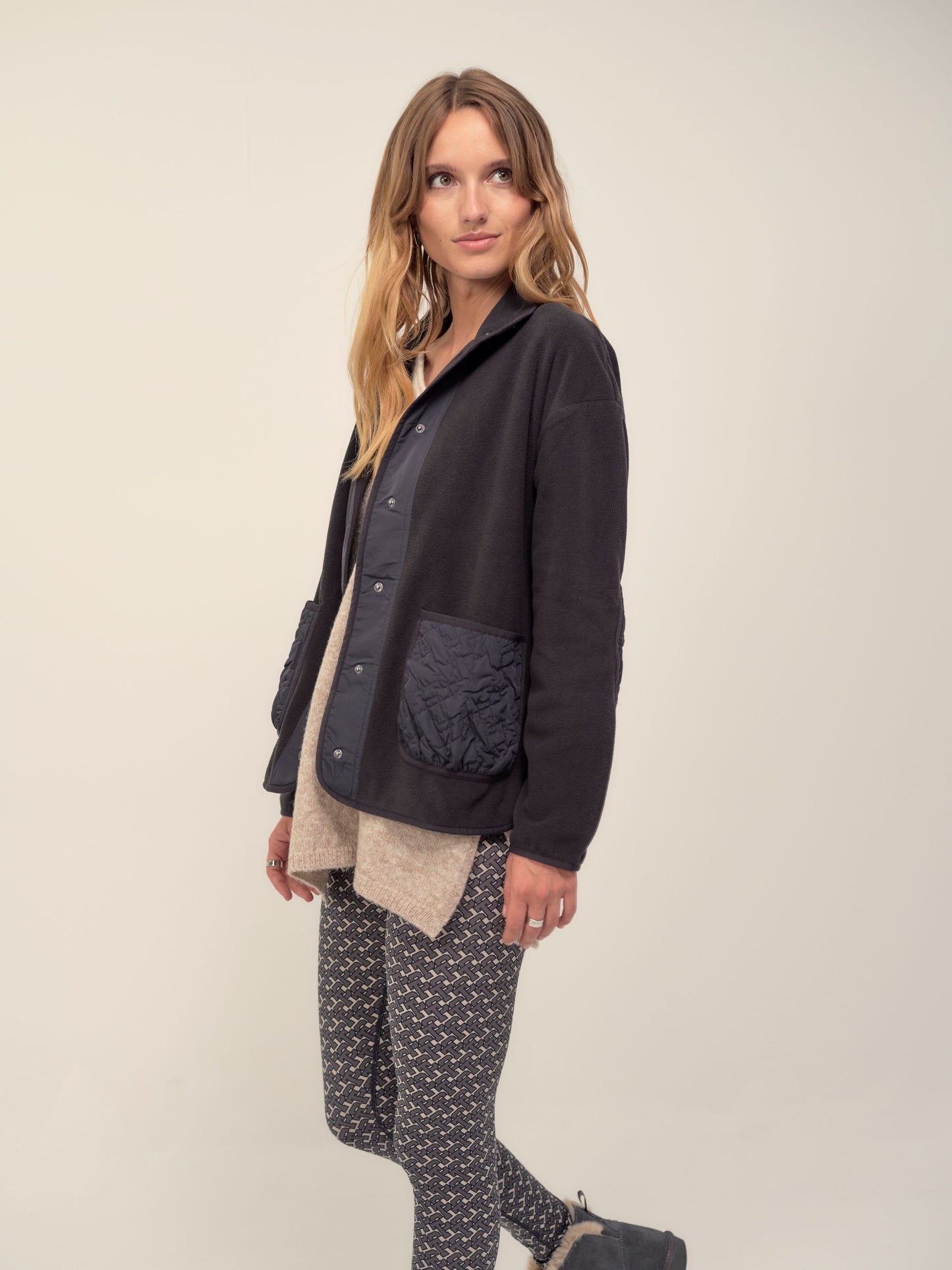 Fleece Jacket in Charcoal Grey