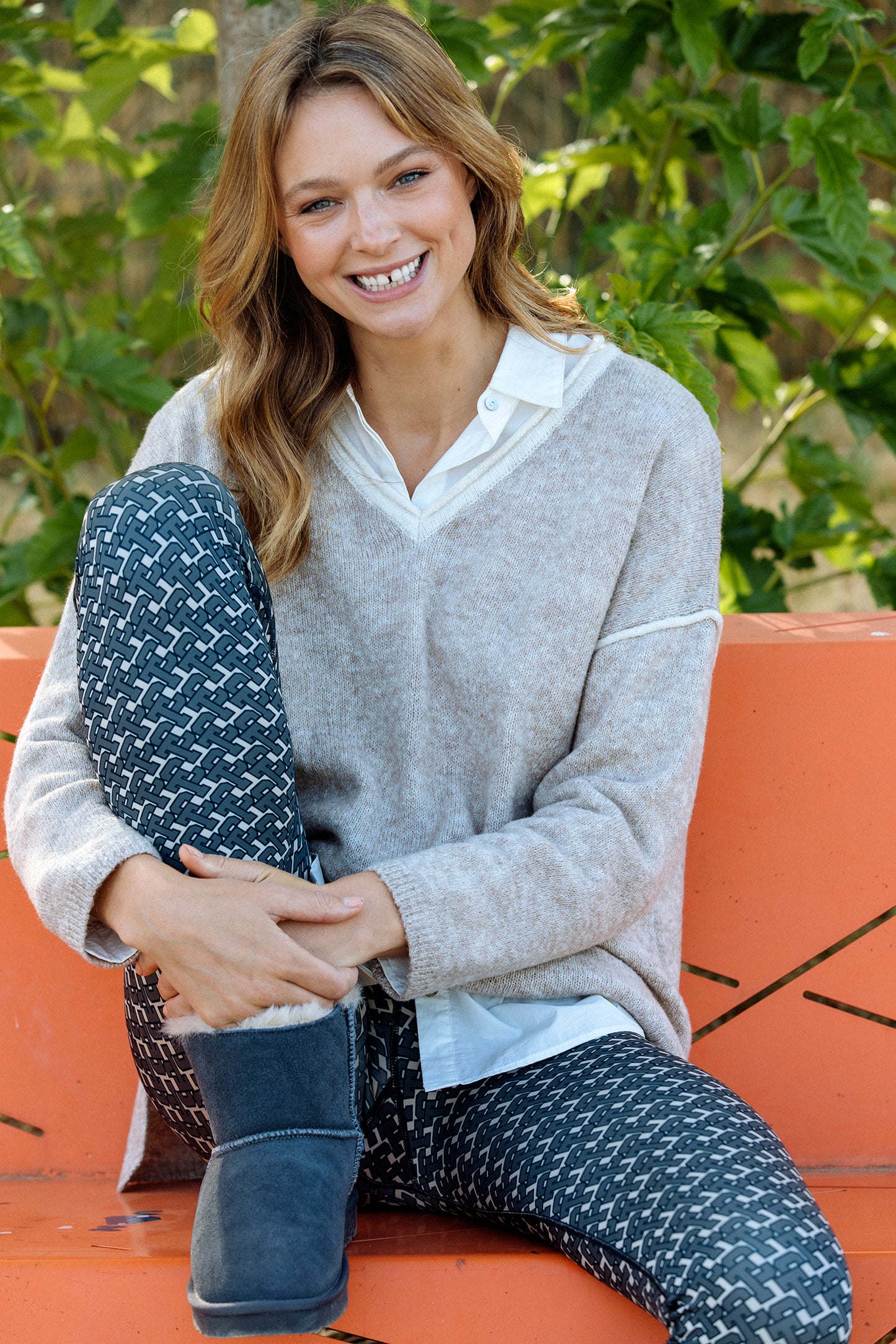 Monogram Leggings in Grey