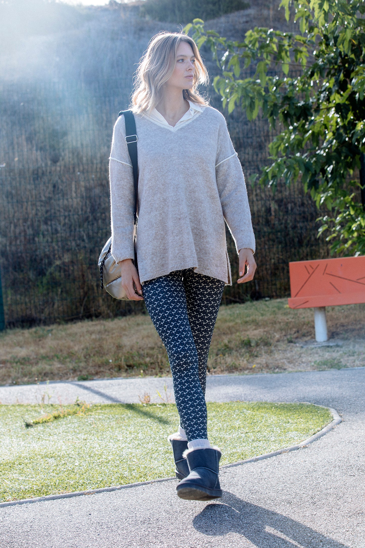 Monogram Leggings in Grey