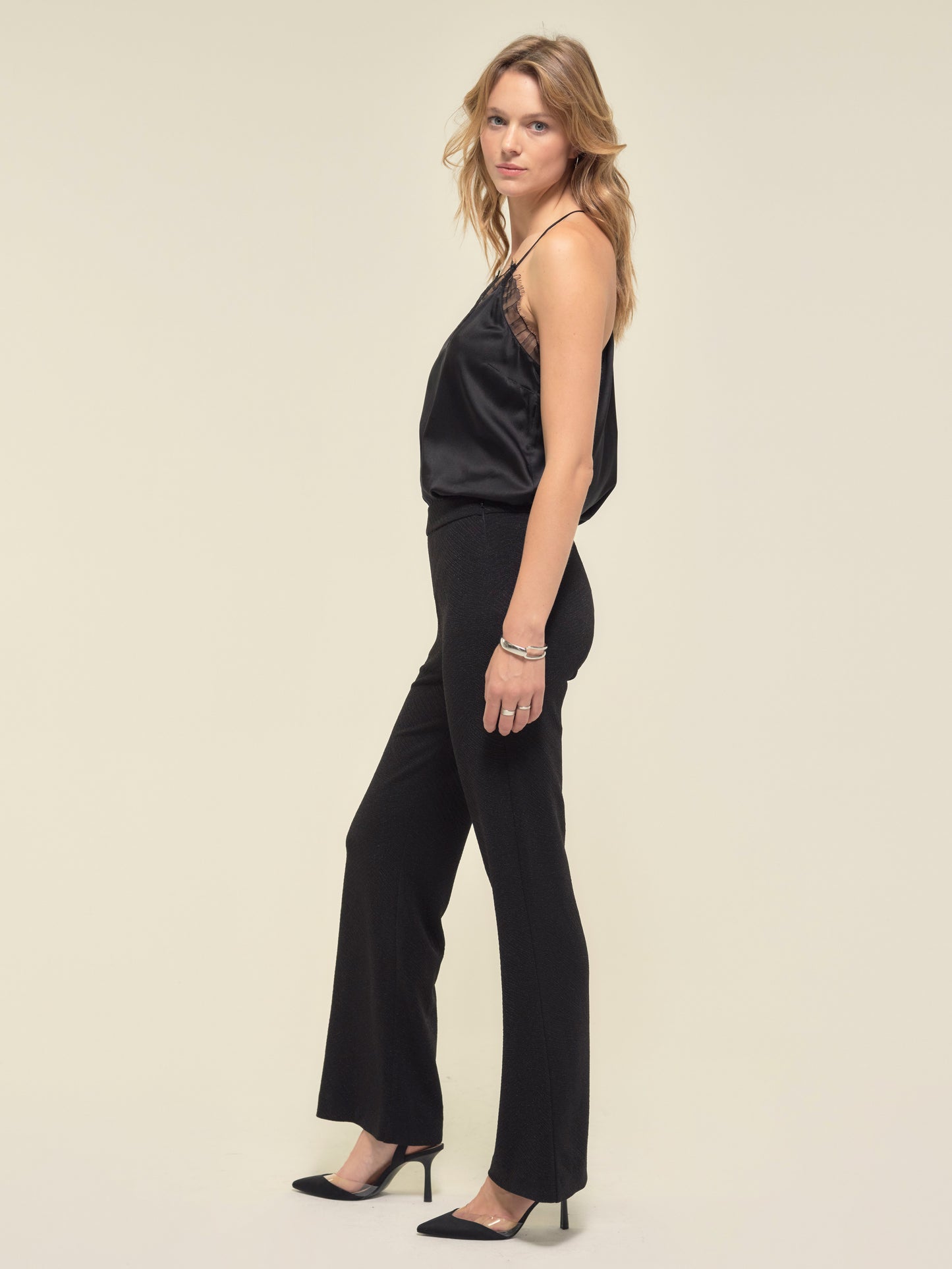 Black Textured Trousers