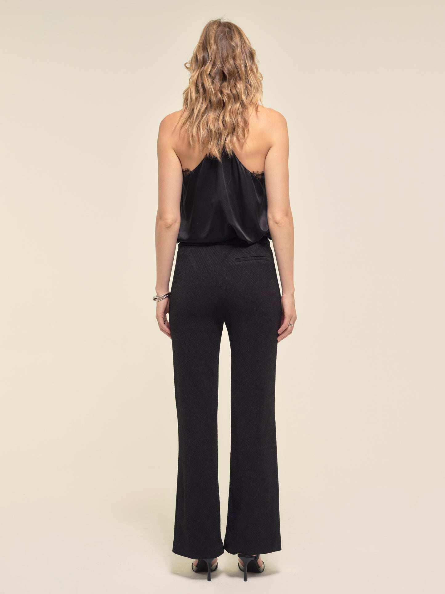 Black Textured Trousers
