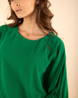 Batwing Sleeve Dress in Green