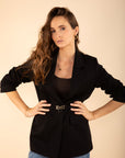 Belted Blazer in Black