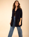 Oversized Hooded Cardigan in Navy