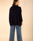 Oversized Hooded Cardigan in Navy