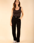 Loose Pleated Trousers in Black