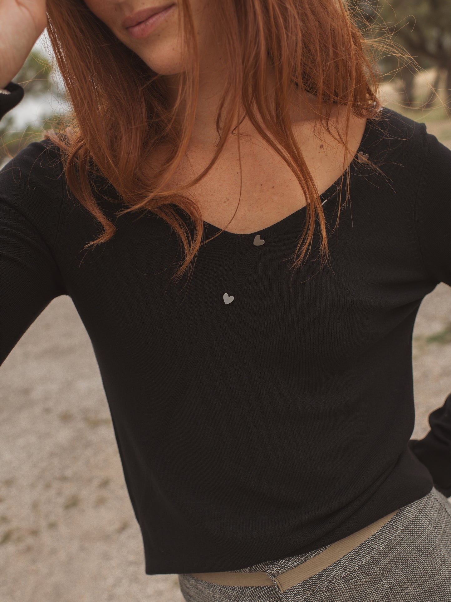 Heart Jumper in Black