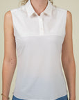 Louise Invisible Vest Top with Shirt Collar