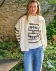 Zip-up Cardigan - PERLA in Ecru