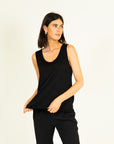 Lurex Mila Sleeveless Top in Black