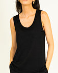 Lurex Mila Sleeveless Top in Black