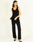 Lurex Mila Sleeveless Top in Black