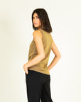 Lurex Mila Sleeveless Top in Bronze