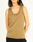 Lurex Mila Sleeveless Top in Bronze