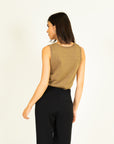 Lurex Mila Sleeveless Top in Bronze