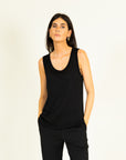 Lurex Mila Sleeveless Top in Black