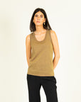 Lurex Mila Sleeveless Top in Bronze