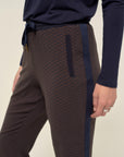 Monogram Trousers on Chocolate and Navy Size 8