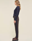 Monogram Trousers on Chocolate and Navy Size 8