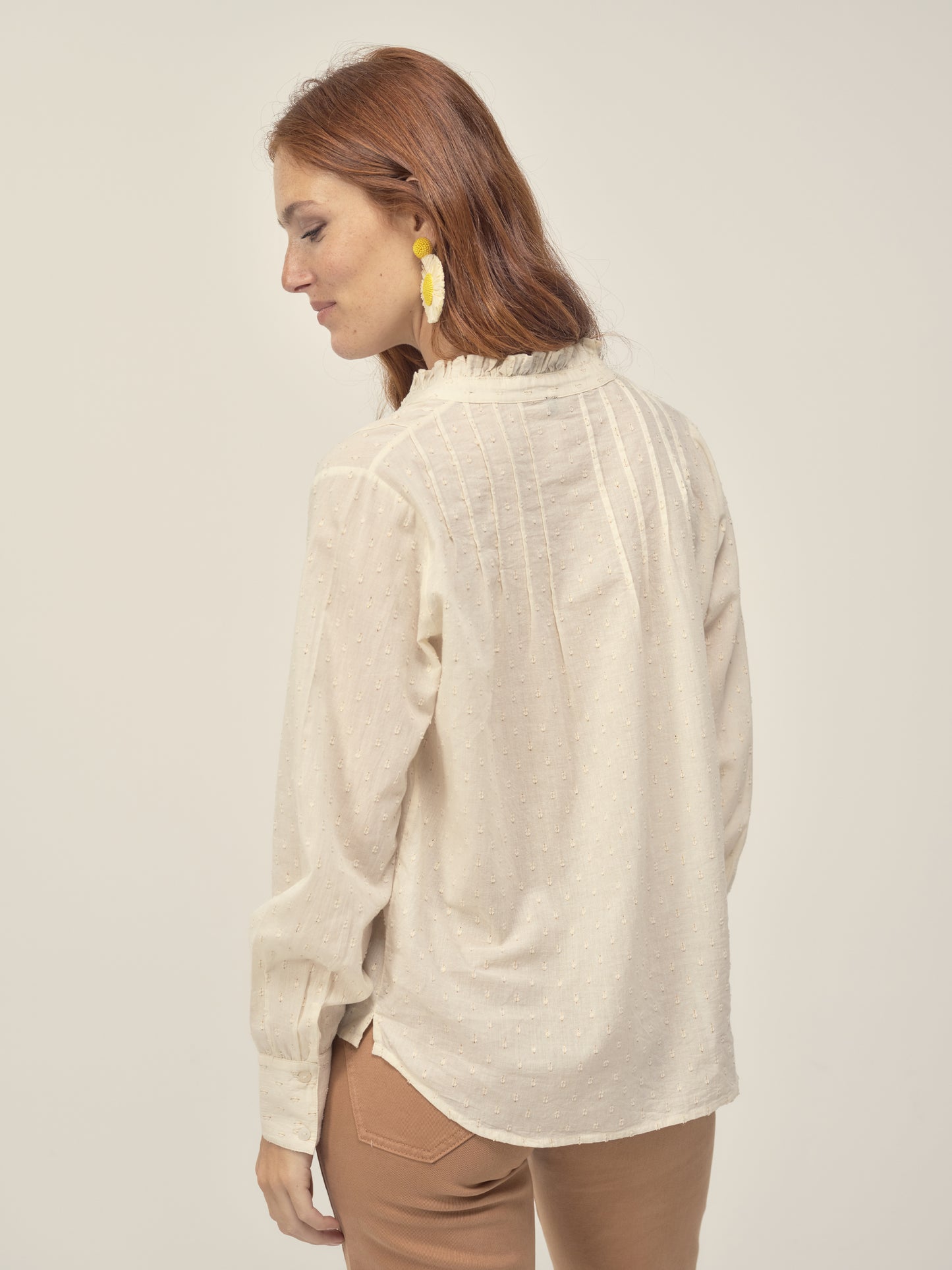 Pleated Blouse in Ivory