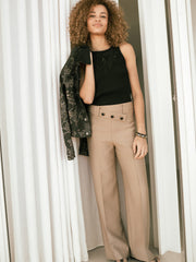 Wide leg trousers in Putty